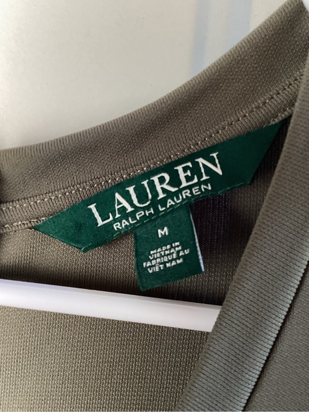 Lauren Ralph Lauren Olive Green Short-Sleeve Tie-Waist Maxi Jumpsuit - Picture 3 of 6